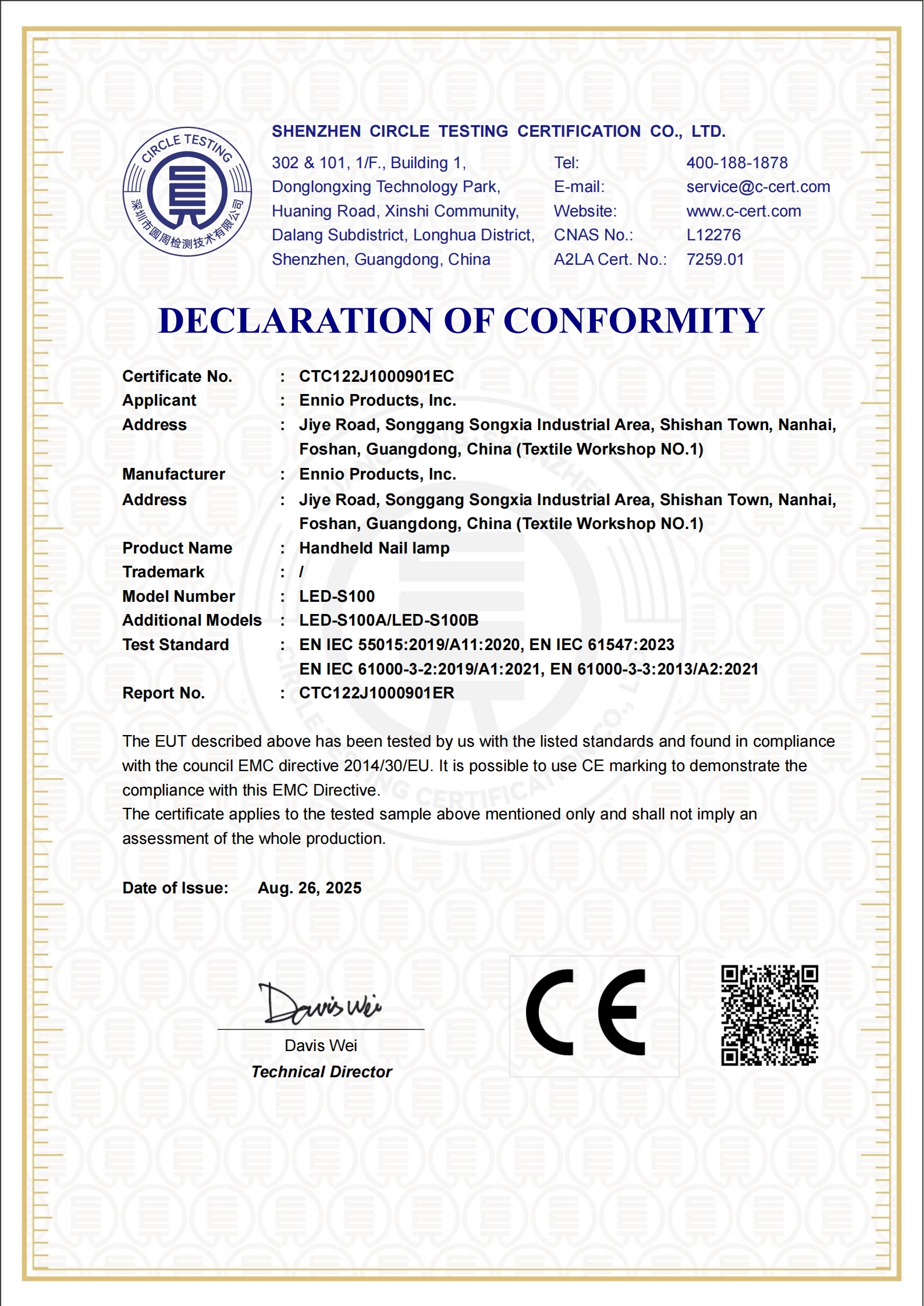 CTC122J1000901EC